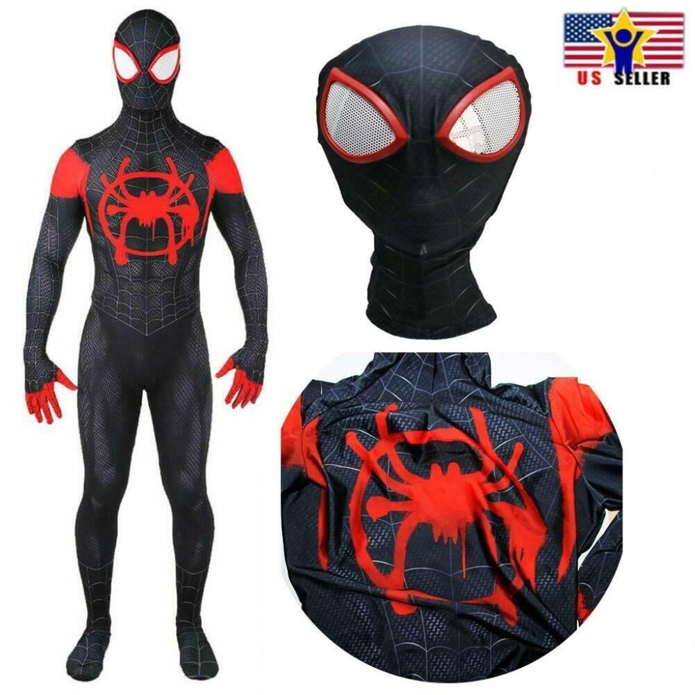 Spider Man Into Verse Cosplay Costume Miles Morales Jumpsuit - S(110) Ki… - Picture 2 of 13